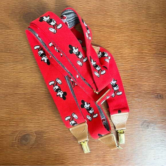 Walt Disney Productions by JG Hook Red Mickey Mouse Suspenders Made Germany VTG - Picture 6 of 6